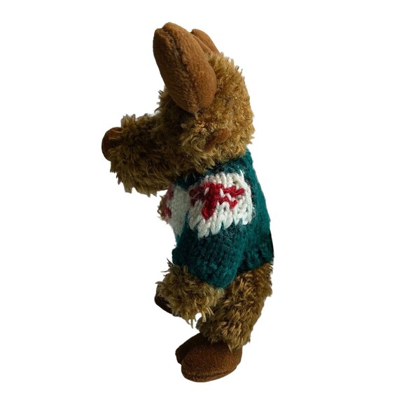 CHRISHA CREATIONS Vintage Moose Plush 1996 Toy Stuffed Animal Winter Sweater - Picture 2 of 11